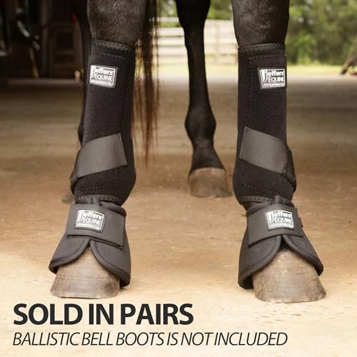 Equine Protective Horse Boots 1 Pair Black (Black / Medium)