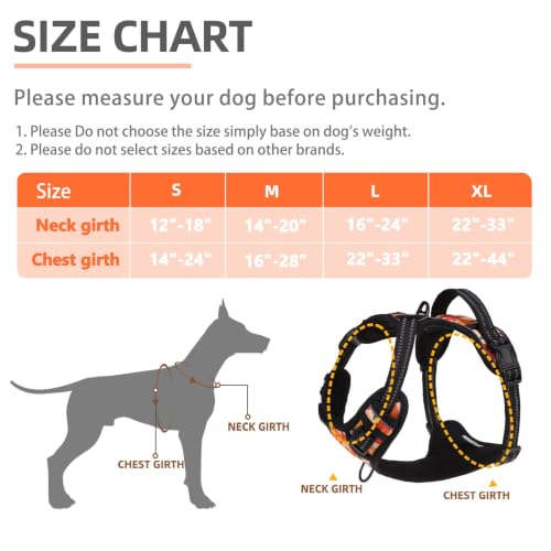 No Pull Fall Dog Harness for Large (Yellow(Pumpkin) / Large)