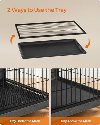56.1" Dog Crate Furniture (Ink Black / 56.1"L x 33.7"W x 33.8"H)