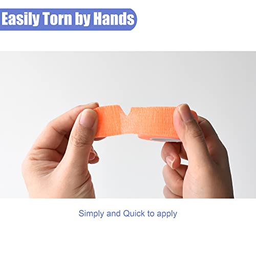 1 Inch Self Adhesive Bandage Wrap (1 Inch / Light Orange)