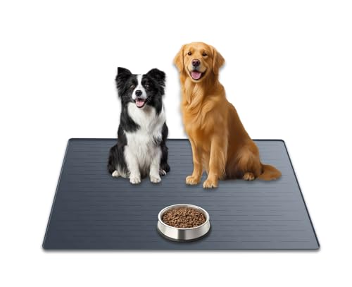 31.8"x23.8" Extra Large Pet Food Mat (Gray Blue / 31.8"L x 23.8"W)