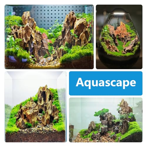 Aquarium Rocks 5lb Dragon Stone for Aquariums Aquascaping Landscaping Model Fish Tanks Terrariums Vivariums Decoration Paludarium Amphibian Enclosures (5LB(2-4 Inches))