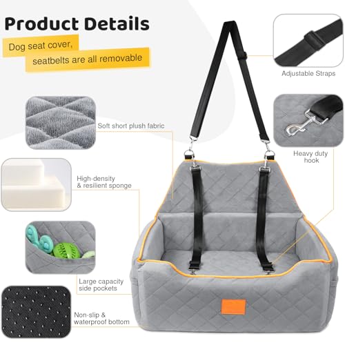 Dog Car Seat for Large (Gray)