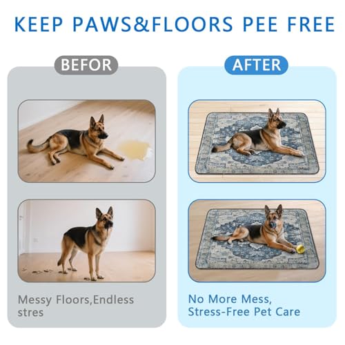 Washable Pee Pads for Dogs 2 Pack (48"x48"(2 Pack) / D Blue)