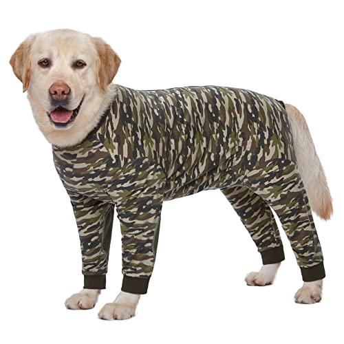 Dog Onesie Surgery Recovery Suit for Large Medium Bodysuit Dogs Pajamas PJS Full Body for Shedding (5XL / Camo)