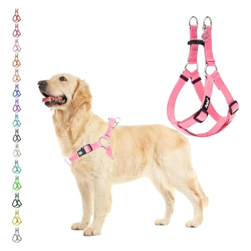 No Pull Dog Harness Large Sized Step (Light Pink / Large)