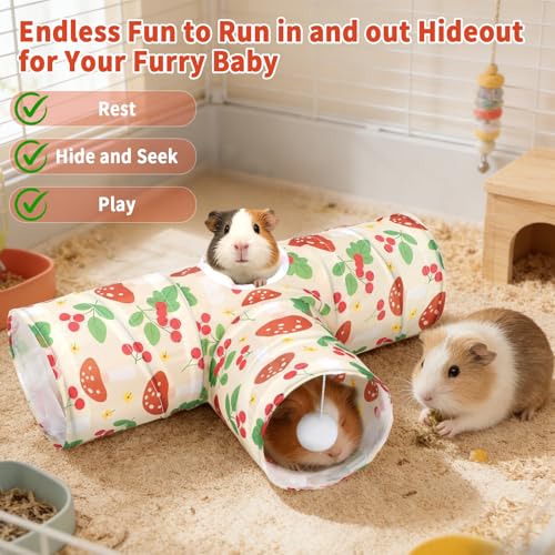 Guinea Pig Tunnel Hideout 3 (Cherry)