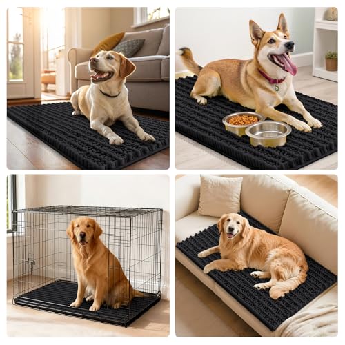 Dog Door Mat for Muddy Paws 24x16 (Layered-Black / 24"X16")
