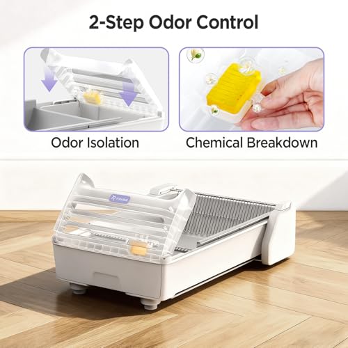 Open Top Automatic Self Cleaning Cat Litter Box (white)