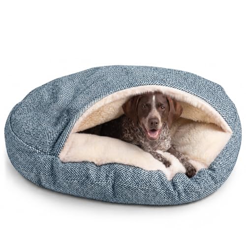 Cozy Cave Dog Bed (45.0"L x 45.0"W x 8.0"Th / Palmer Indigo)