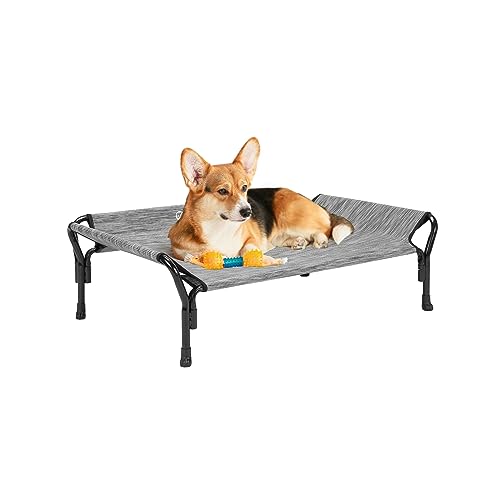 Cooling Elevated Dog Bed (Black Silver / 39.5"L x 28.0"W x 12.0"Th)
