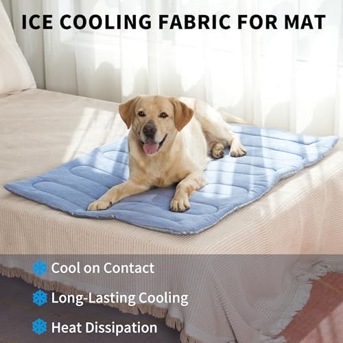 Cooling Mat for Large Dogs (Blue / 36" x 24" - Large-Crate)