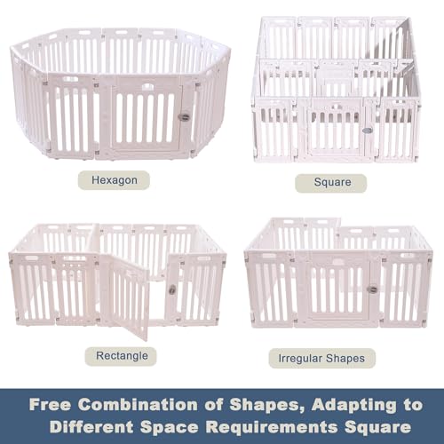 2 Room Dog Playpen with Door (White Standard)