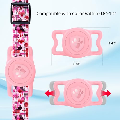 IP68 Waterproof AirTag Holder for Dog Collar (Pink&Purple)