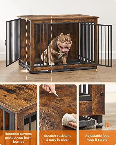 38" Dog Crate Furniture (Rustic Brown / 38.6"L x 25.6"W x 27.6"H)