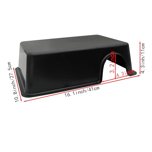 Extra Large Reptile Hide Box Cave (Black / XXL 2 Pcs)