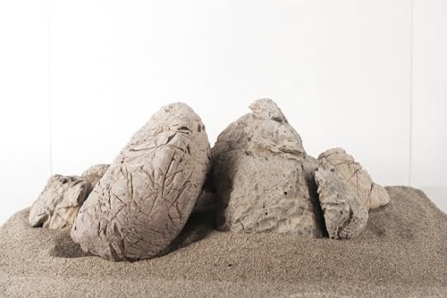 Grey Elephant Skin Stone 18lb Aquarium Rocks for Fish Tank Decor (16 Elephant Skin Stone Grey(3-9 inches,18lbs))