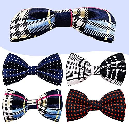 10 Pack Dot Dog Bowties for Small Dogs Slide on Collar (S/M)