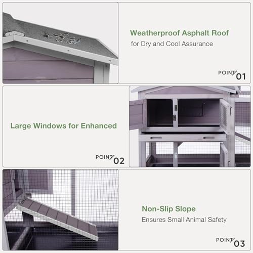 Indoor Rabbit Hutch with Pull (Dark Grey)