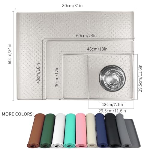 Dog Food Mat Anti (18"L x 12"W / Cream)