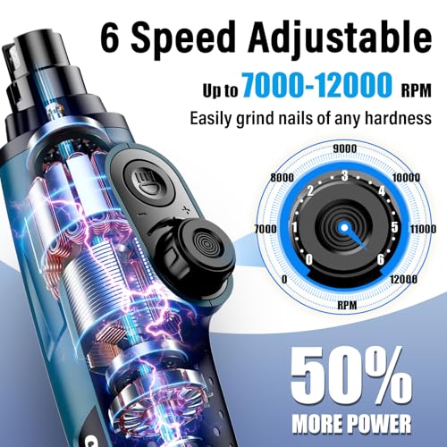 Smart 6 Speed Dog Nail Grinder (Dark Blue)