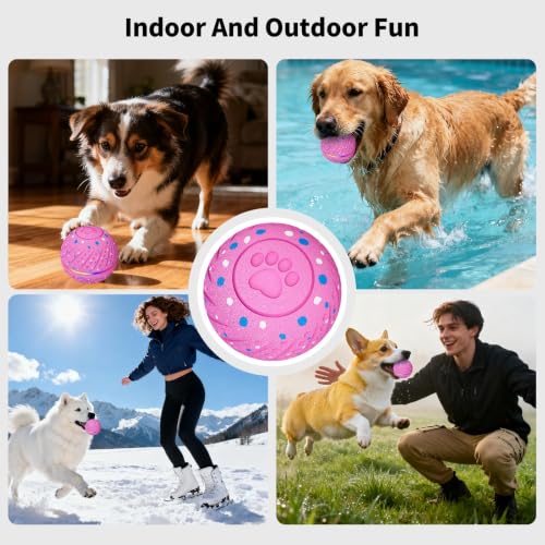 Interactive Smart Moving Dog Ball Toy (Pink / Medium)