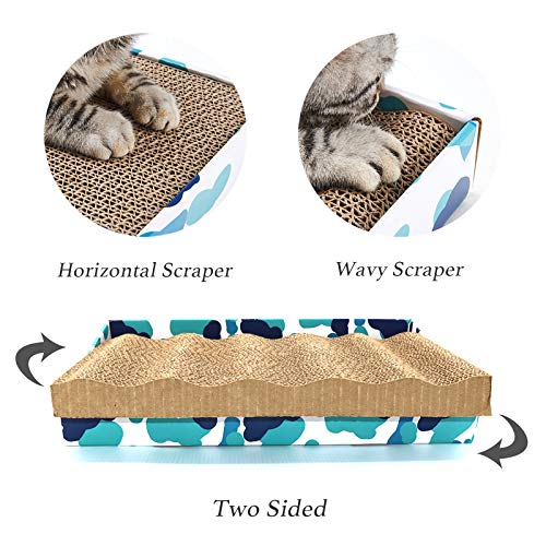 Cat Scratcher Cardboard Reversible Scratching Board Kitty Corrugated Scratching Pad Bed Catnip Included XXL 3PCS (XL-3pcs)