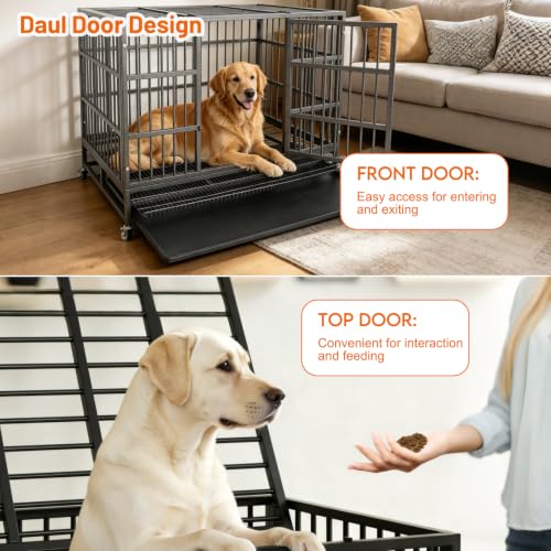 Indestructible Dog Crate Cage Kennel (Metal 47"-round tube)