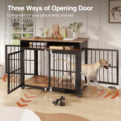 39.4" Dog Crate Furniture for Medium and Large Breed (Brown / 39.4"L x 23.6"W x 31.5"H)