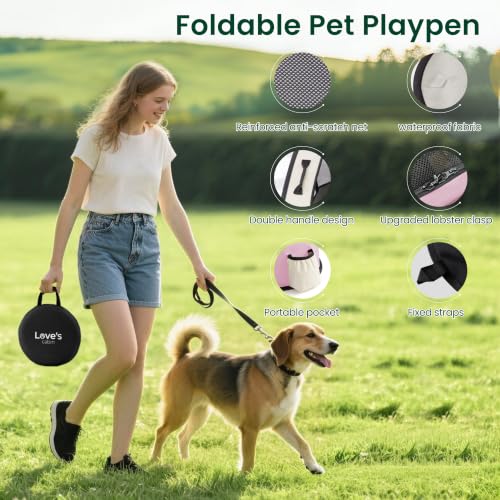 Pet Puppy Dog Playpen (Light Pink / Medium)