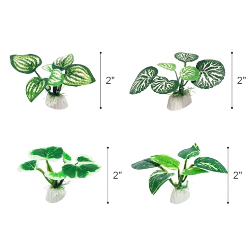 8PCS Betta Fish Tank Decorations Aquarium Decorations Artificial Plastic Plants Ornament for Hiding Fish Reptil (D-8pcs Set/Green)