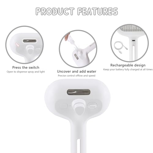 Spray Cat Pet Grooming Brush with Water Sprayer
