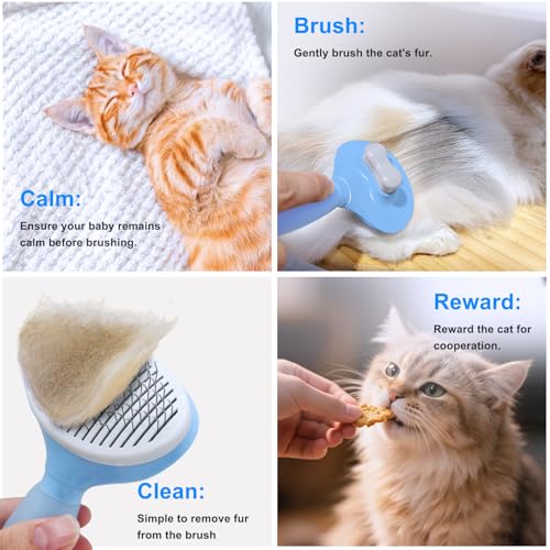 Cat Brush for Shedding (Blue)