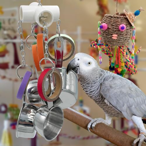 Durable Bird Parrots Pots and Bagel Toys