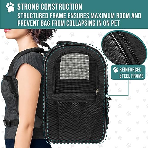 Dog Backpack Carrier for Cats (Black)