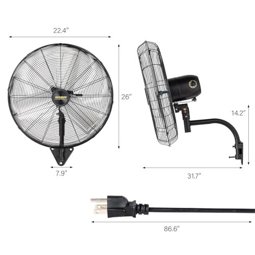 24 Inch Industrial Wall Mounted Fan