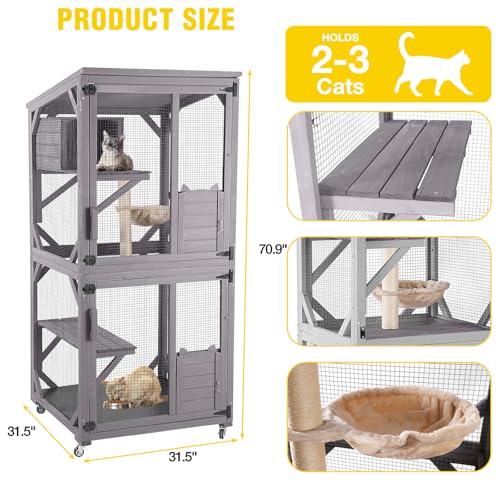 Large Catio Outdoor Cat Enclosure on Wheels