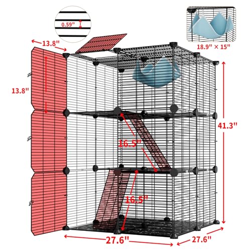 Large Cat Cage Indoor (L - 27.6" × 27.6" × 41.3")