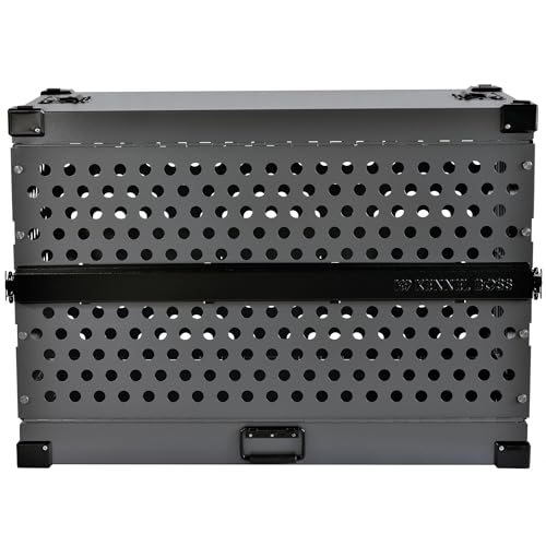 Aluminum Collapsible Dog Crate (Gray / 40.6"L x 25.2"W x 28.9"H)