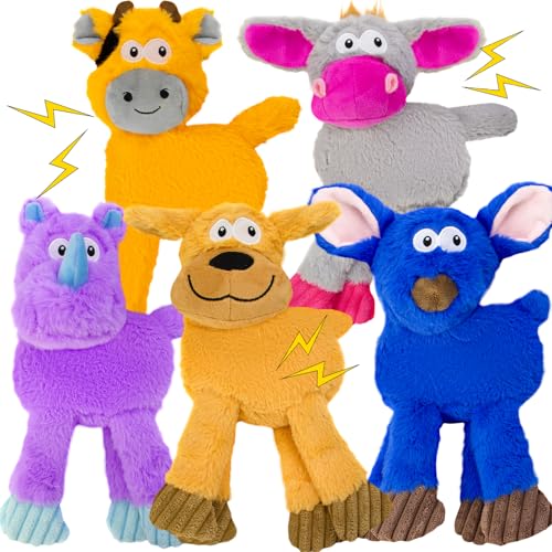 5 Pack No Stuffing Dog Toys (5-color)
