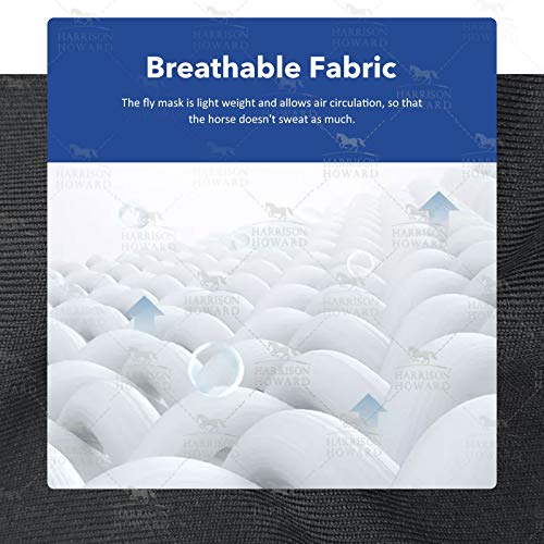 Super Comfort Stretchy Fitting Horse Fly Mask with UV Protection Soft on Skin with Breathability Knitted Printing Large (Full (Large) / Knitted printing)