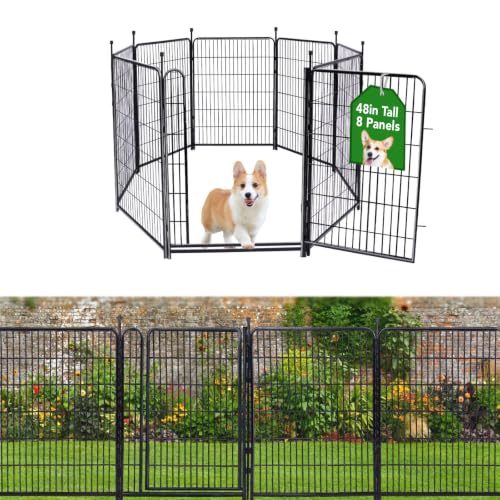 Garden Fencing 48in High (48''(H)-8panels-17.7ft(L) with gate)