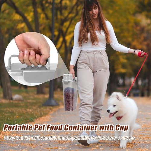 Dog Cat Food Storage Container 5 to 7 lbs (Light Grey / 6 Qt)