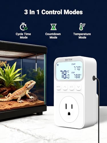 Plug in Temperature Controlled Outlet for Heater (Gray)