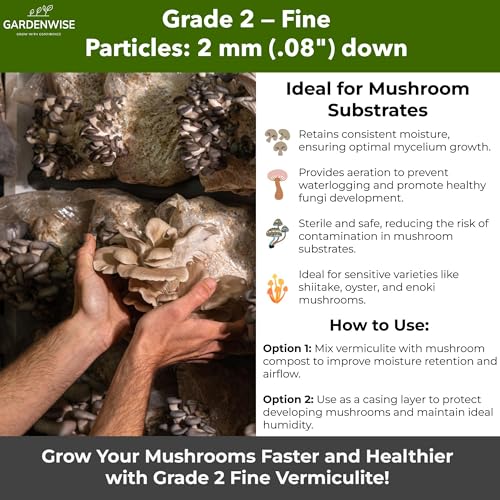 Organic Fine Vermiculite for Indoor Gardening Plants and Mushrooms (Vermiculite Grade 2 - Fine / 20 quarts)