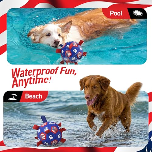 Dog Toys Dog Soccer Ball with Straps (Flag / 6 Inch)