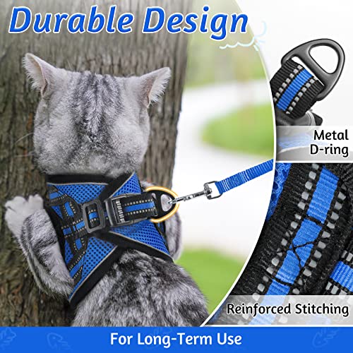 Cat Harness and Leash Set (M / Blue)