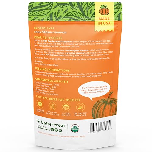 Freeze Dried Organic Pumpkin Dog and Cat Treats (1 Ounce (Pack of 3))