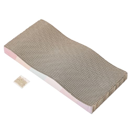 Cat Scratch Pad Cardboard cat scratchers for Indoor Cats Reversible Large Wide Corrugated with Catnip (1-Pack)