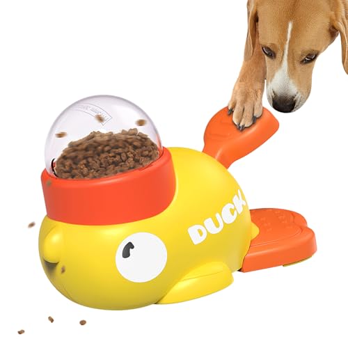 Dog Interactive Treat Dispenser Toy (Yellow)